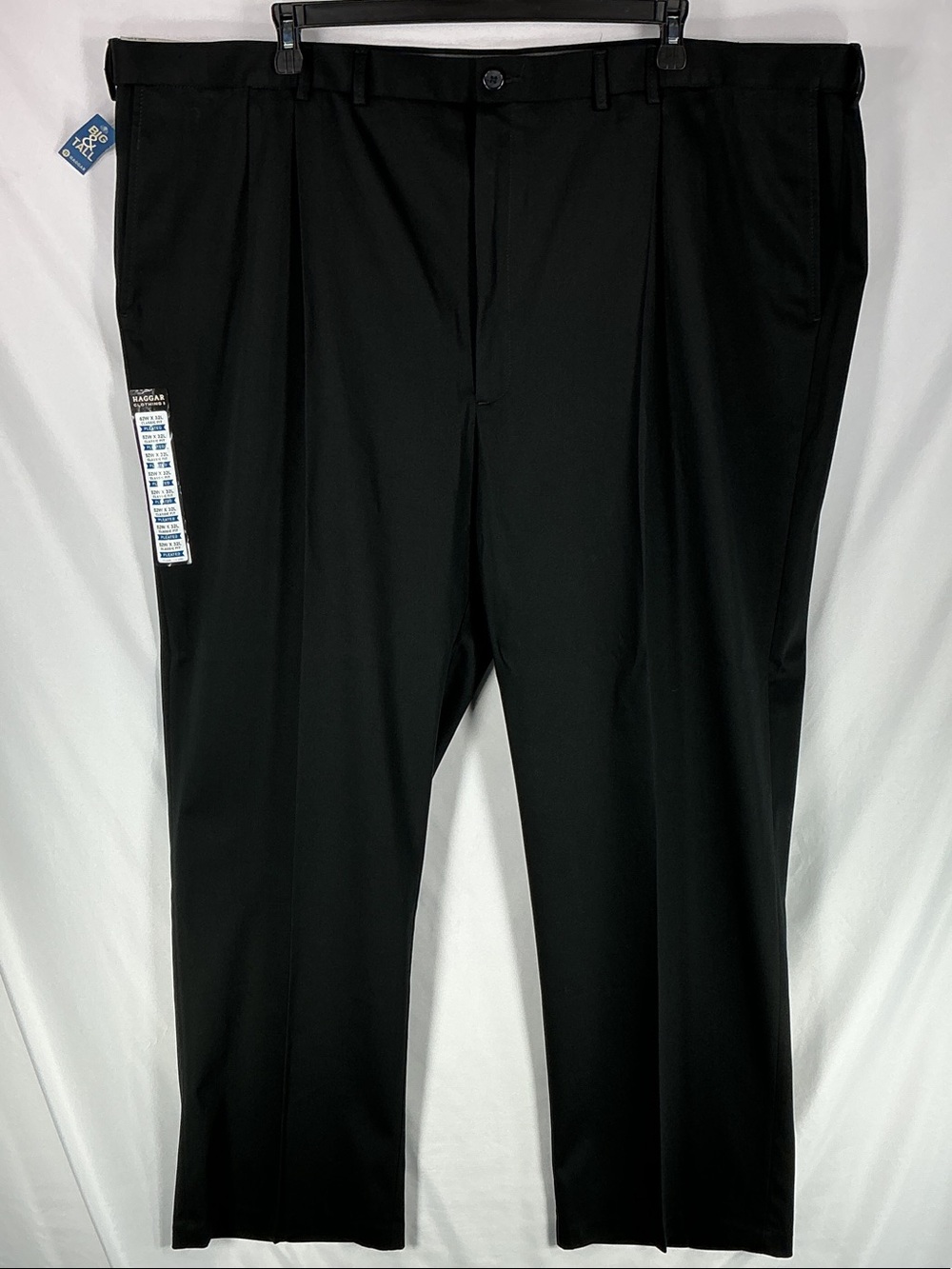 Haggar NWT Black Premium No Iron Khaki Pants Classic Fit Expandable Waist 52x32